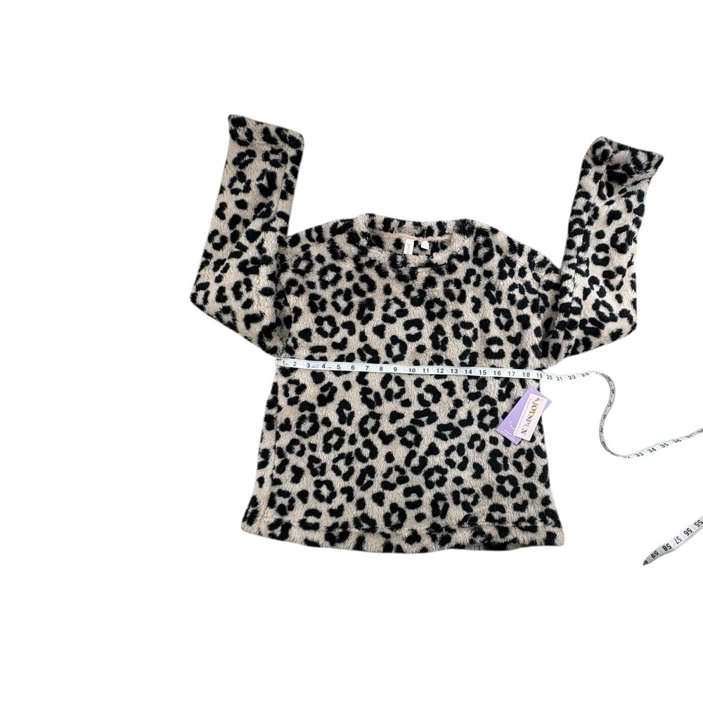 Joyspun Girls Leopard Print Fuzzy Pajama Set Size S 4/6 New With Tags